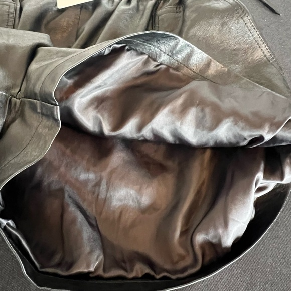 FAUX LEATHER ELASTIC HIGH WAIST PAPER BAG WOMENS SHORTS NWT XL - Picture 10 of 13